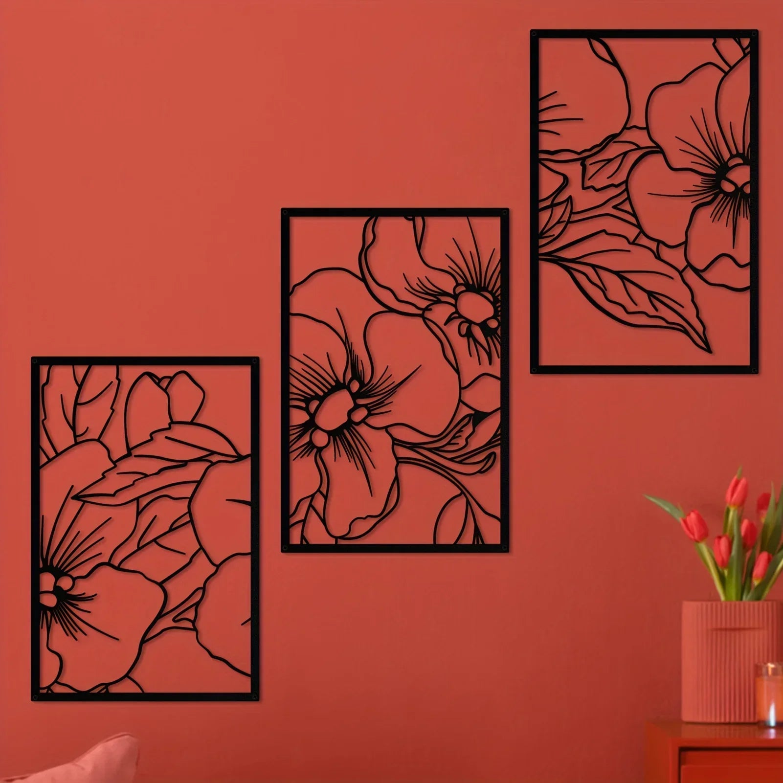 Black Petal Square by PurelyhomeDeco