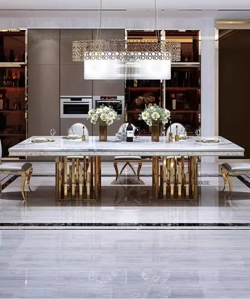 VELORIA™Italian White Marble Dining Set