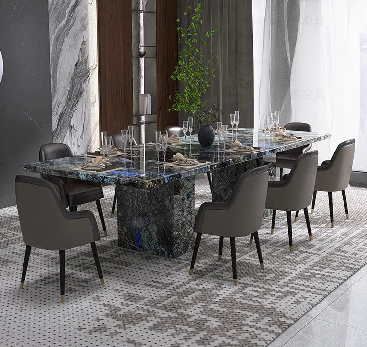 AZURÉA™ Blue Jadeite Marble Dining Set (10-Seater)