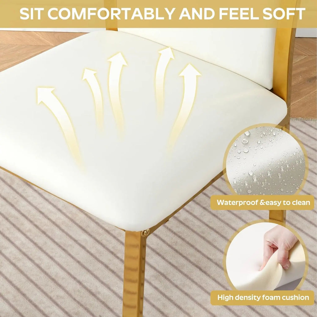 Seraphina Oro Classique™ – Contemporary Tulip Marble Dining Set by PurelyhomeDeco