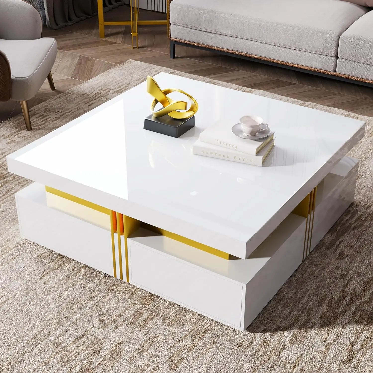 AURUM VAULT™ Modern Square Coffee Table by PurelyhomeDeco