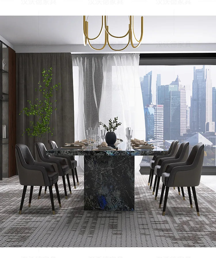 AZURÉA™ Blue Jadeite Marble Dining Set (10-Seater)