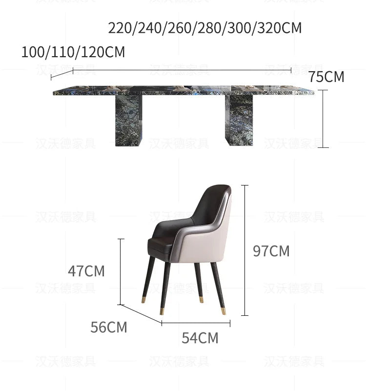 AZURÉA™ Blue Jadeite Marble Dining Set (10-Seater)