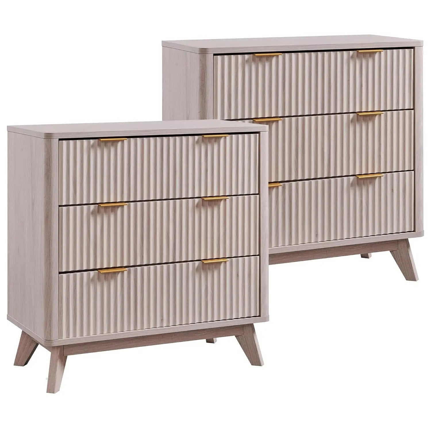 Elysian Customizable Fluted Nightstands Set of 2 by PurelyhomeDeco