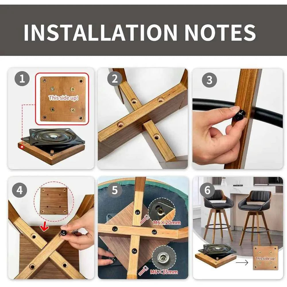 Arvello™ Walnut Swivel Bar Stools – Set of 2 by PurelyhomeDeco