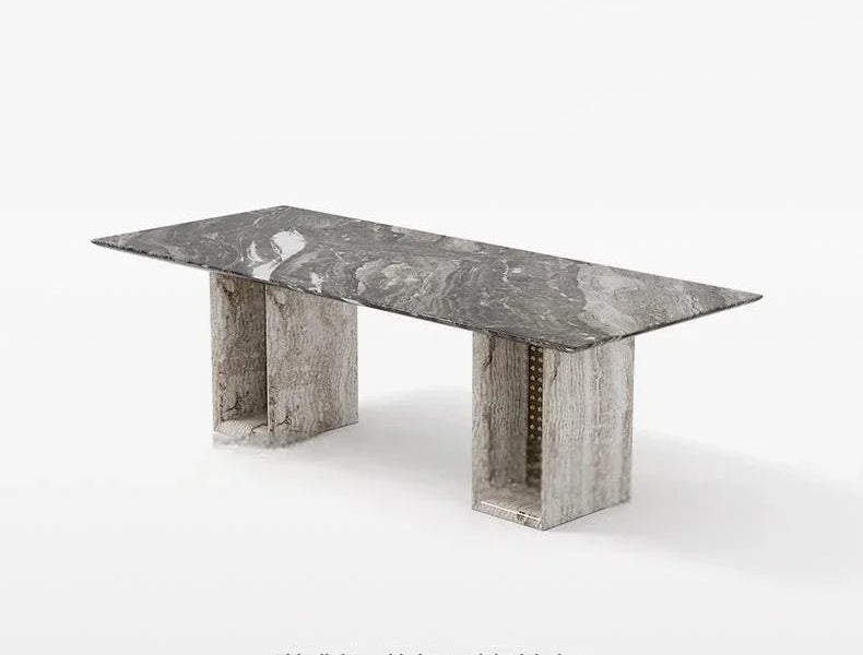 BRAVON™ Venetian Brown Wabi-Stone Dining Set by PurelyhomeDeco