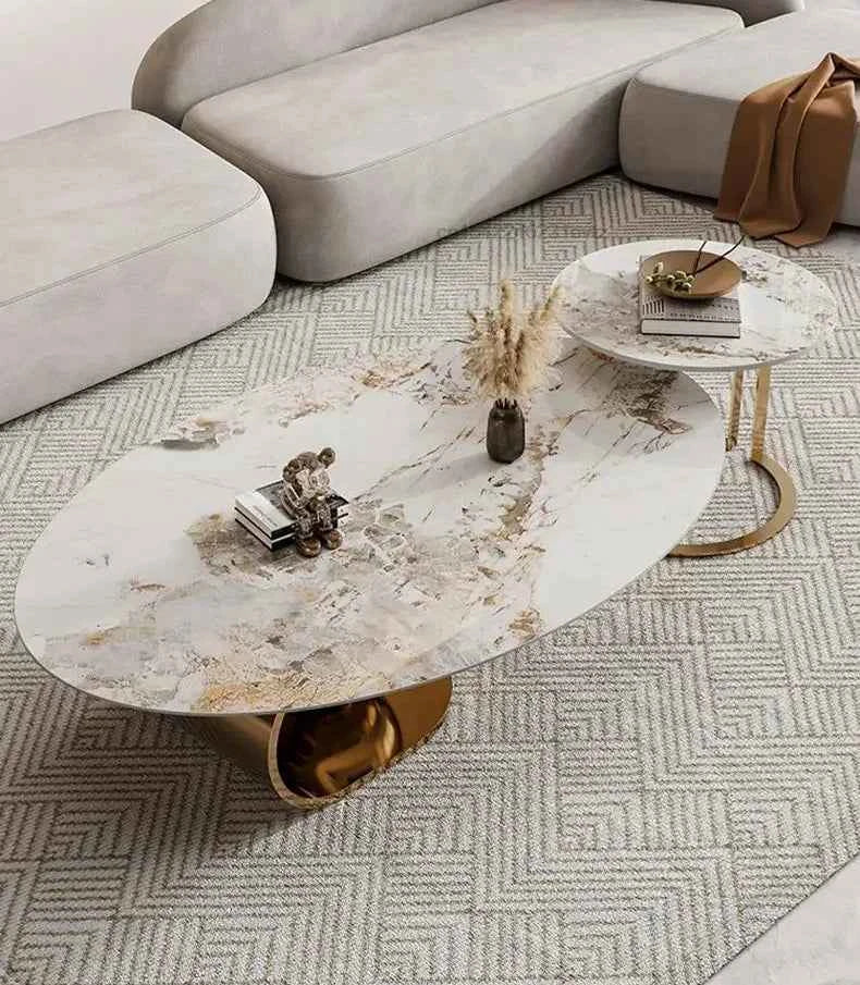 Alba Scultura™ – Designer Irregular White Marble Coffee Table by PurelyhomeDeco