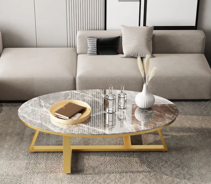 Verona™ Oval Marble Coffee Table – Modern Luxury Living Room Table by PurelyhomeDeco