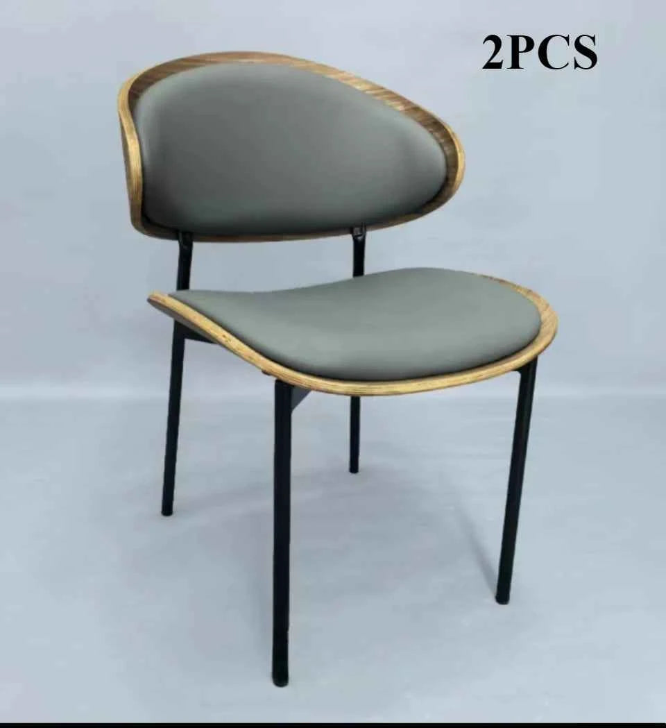 Noir Valencia™ – Genuine Leather Mid-Century Dining Chair by PurelyhomeDeco