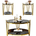 VALMORÉ BLACK™ Sculptural Gold Frame Coffee Table Set by PurelyhomeDeco