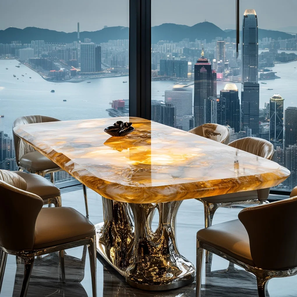 JADEVA™ Natural Jade Stone Dining Table
