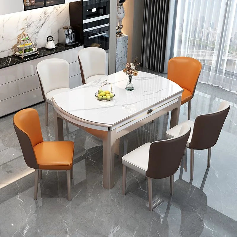 EXTORA™ Extendable Round Marble Dining Set
