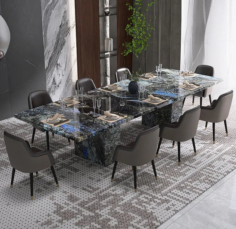 AZURÉA™ Blue Jadeite Marble Dining Set (10-Seater)
