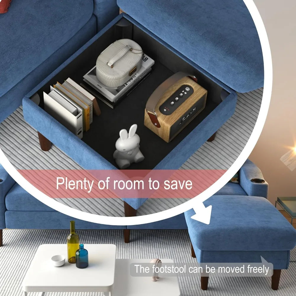 AUREVIO CONNECT™ L-Shape Convertible Sofa by PurelyhomeDeco