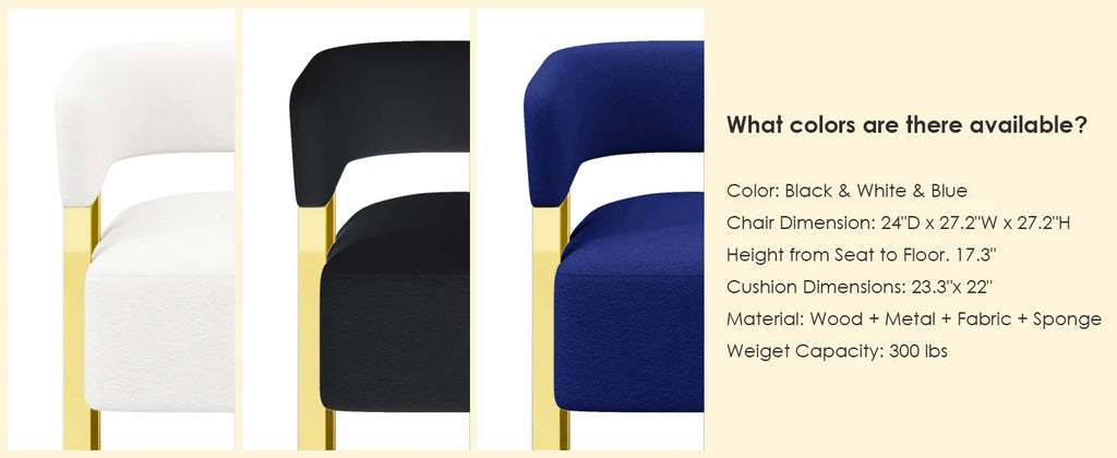 NOIR REGALIA™ Black & Gold Bouclé Accent Chair Set | Luxury Modern Duo by PurelyhomeDeco