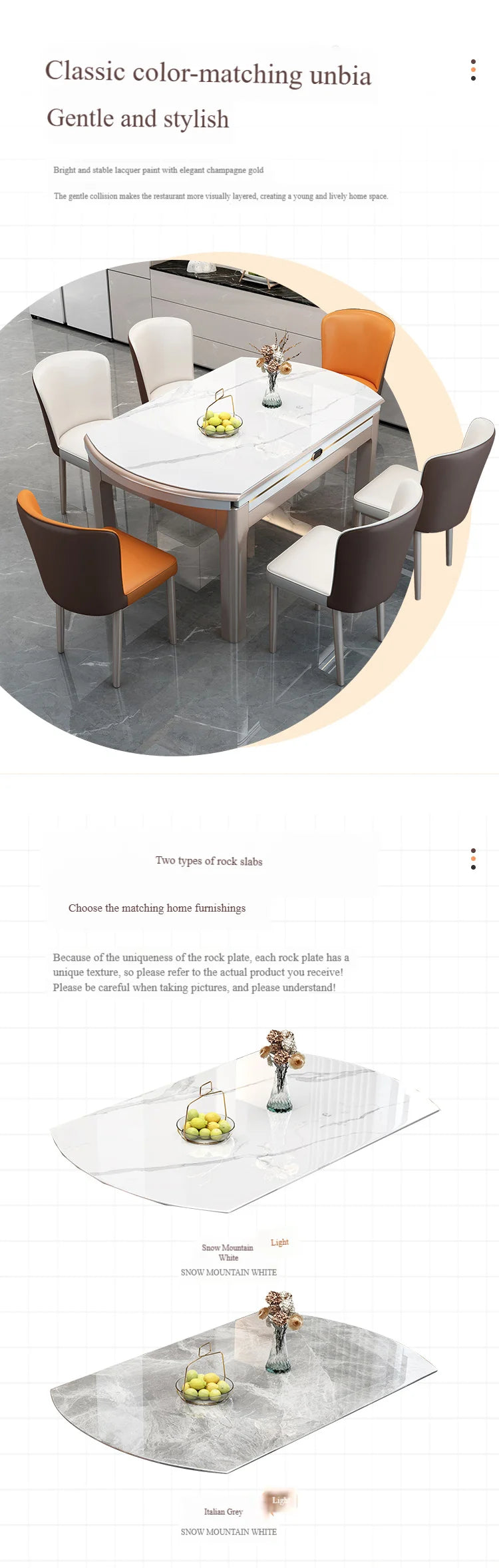 EXTORA™ Extendable Round Marble Dining Set by PurelyhomeDeco