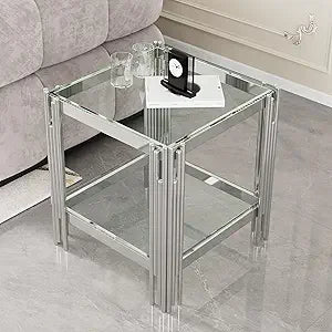 NOVA SIDE™Luxury Gold Glass End Table by PurelyhomeDeco