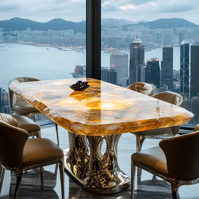JADEVA™ Natural Jade Stone Dining Table
