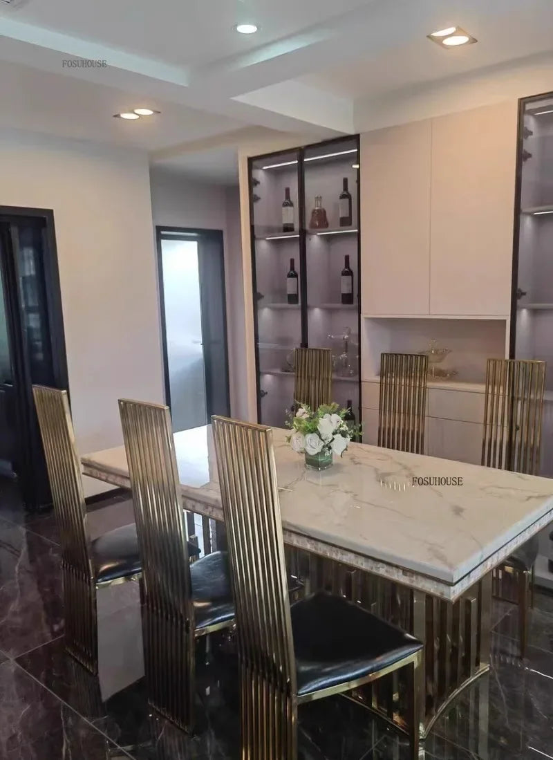 VELORIA™Italian White Marble Dining Set