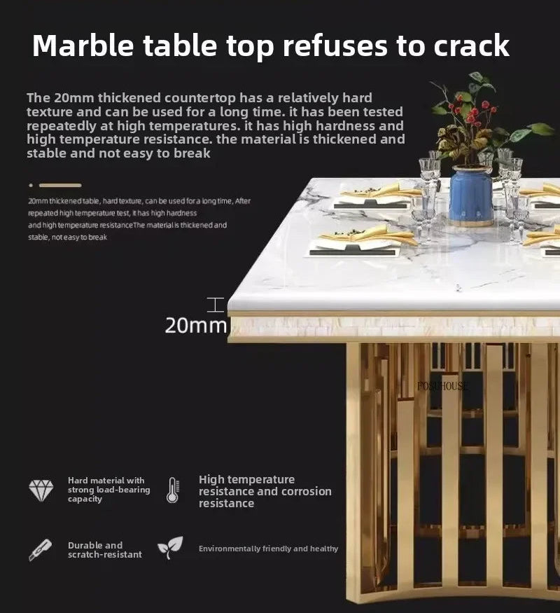 VELORIA™Italian White Marble Dining Set