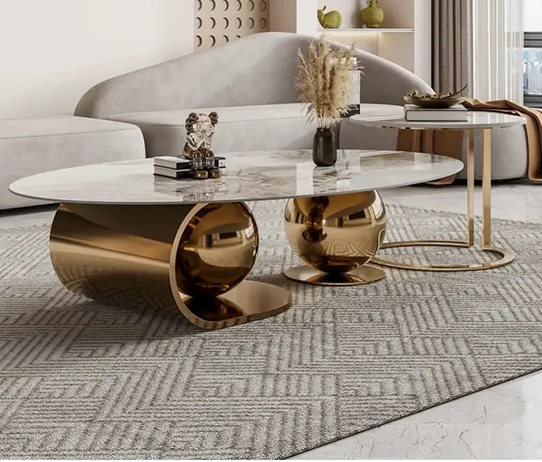 Alba Scultura™ – Designer Irregular White Marble Coffee Table by PurelyhomeDeco