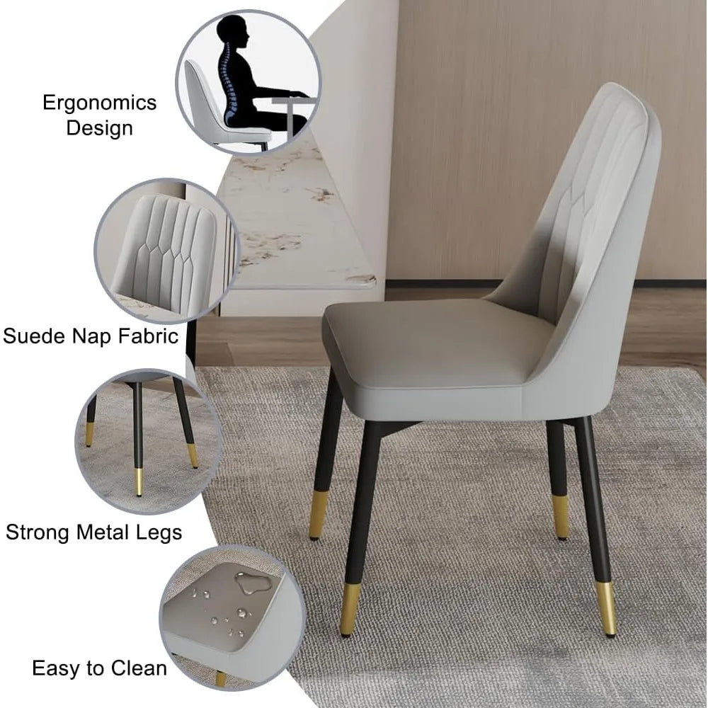 SORA™Modern Faux Marble Dining Set (Table + 7 Chairs)