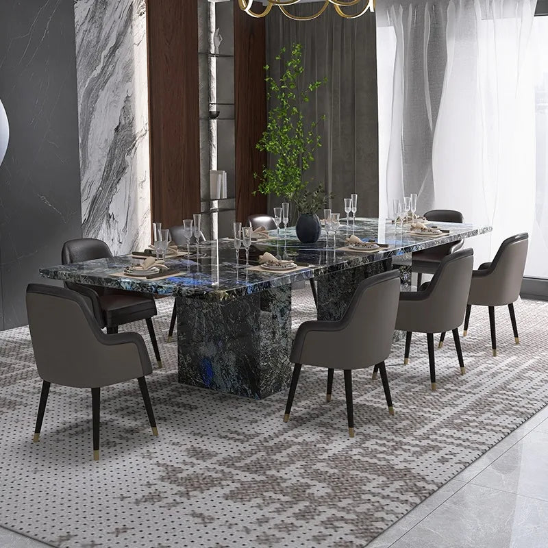 AZURÉA™ Blue Jadeite Marble Dining Set (10-Seater)