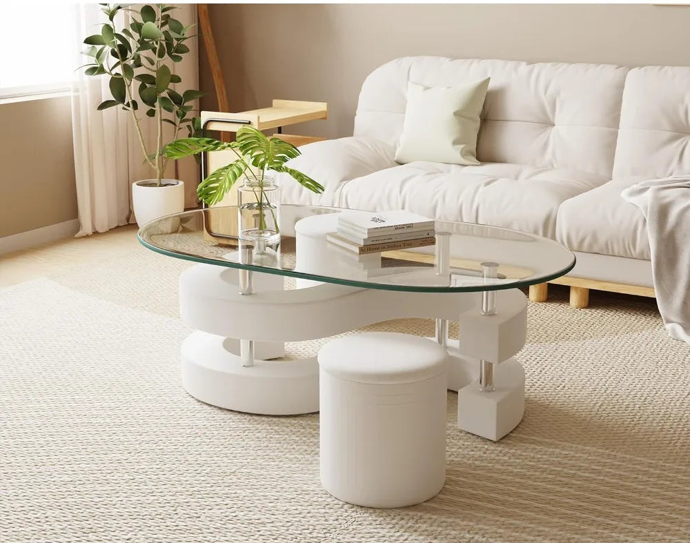 VELOCITY™ Table Trio Modern Nesting Coffee Table Set for Living Room by PurelyhomeDeco