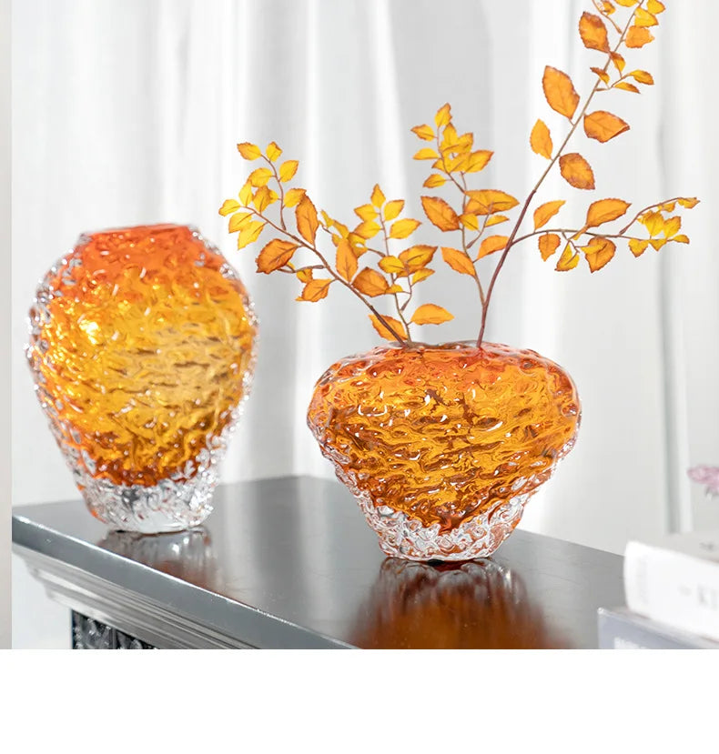 Amber Ripple Vase