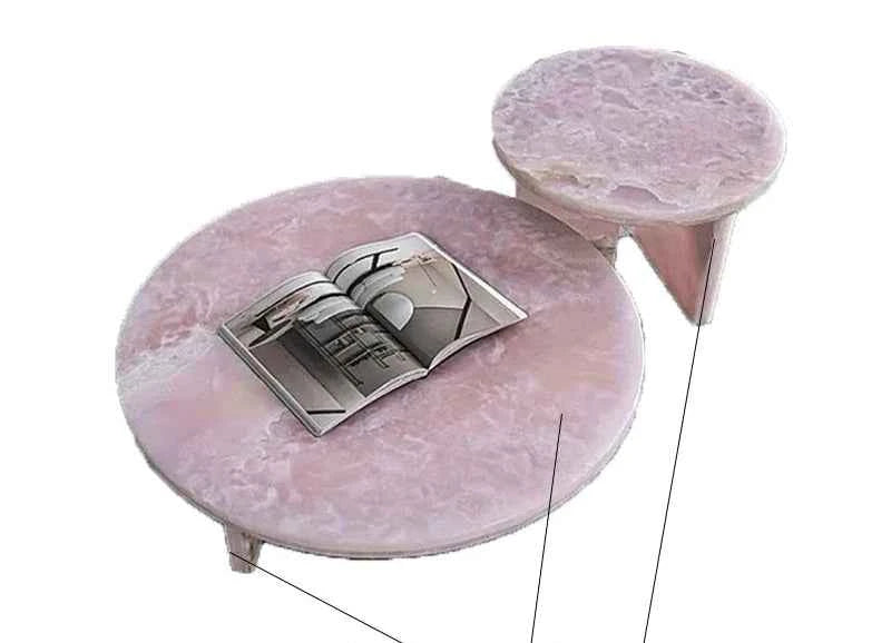 Rosé Imperiale™ – Italian Pink Marble Coffee Table Set by PurelyhomeDeco