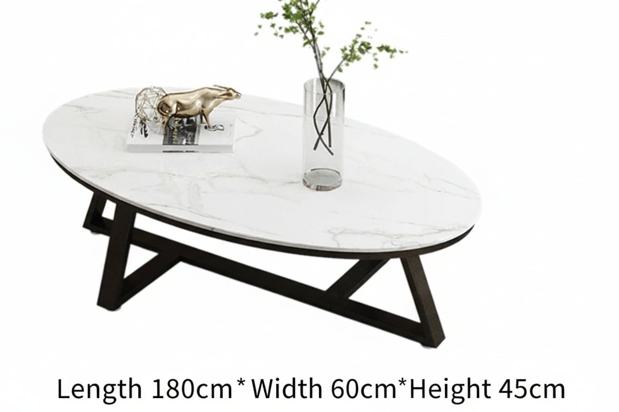 Verona™ Oval Marble Coffee Table – Modern Luxury Living Room Table by PurelyhomeDeco