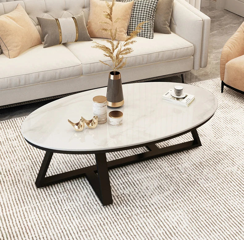 Verona™ Oval Marble Coffee Table – Modern Luxury Living Room Table by PurelyhomeDeco