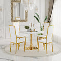 Seraphina Oro Classique™ – Contemporary Tulip Marble Dining Set by PurelyhomeDeco