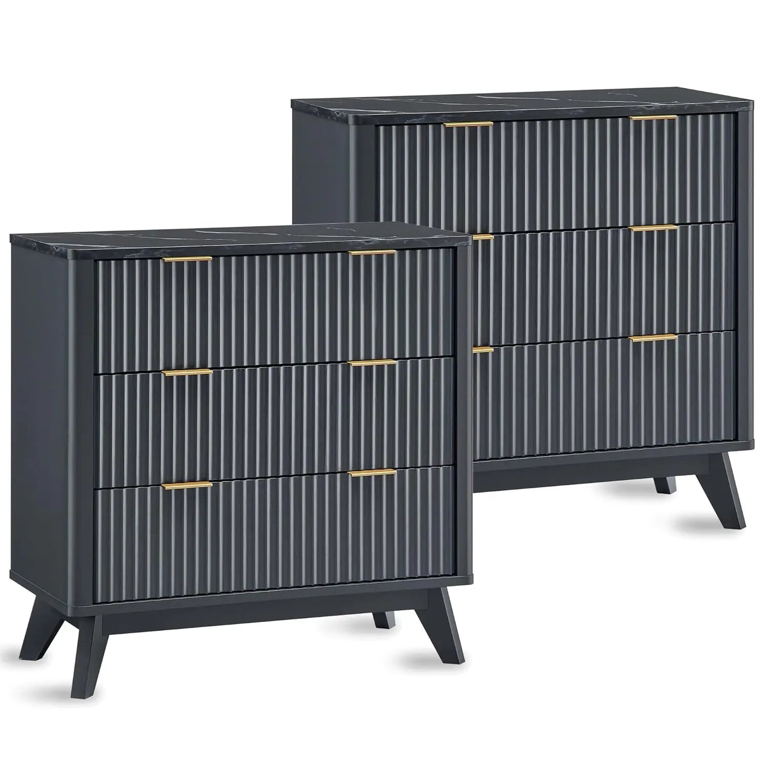 Elysian Customizable Fluted Nightstands Set of 2 by PurelyhomeDeco