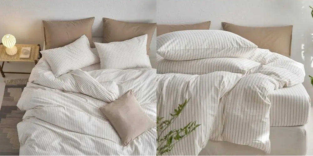 Grand Lino Soft Cotton Duvet Cover Set – Natural Linen-Feel Luxury Series