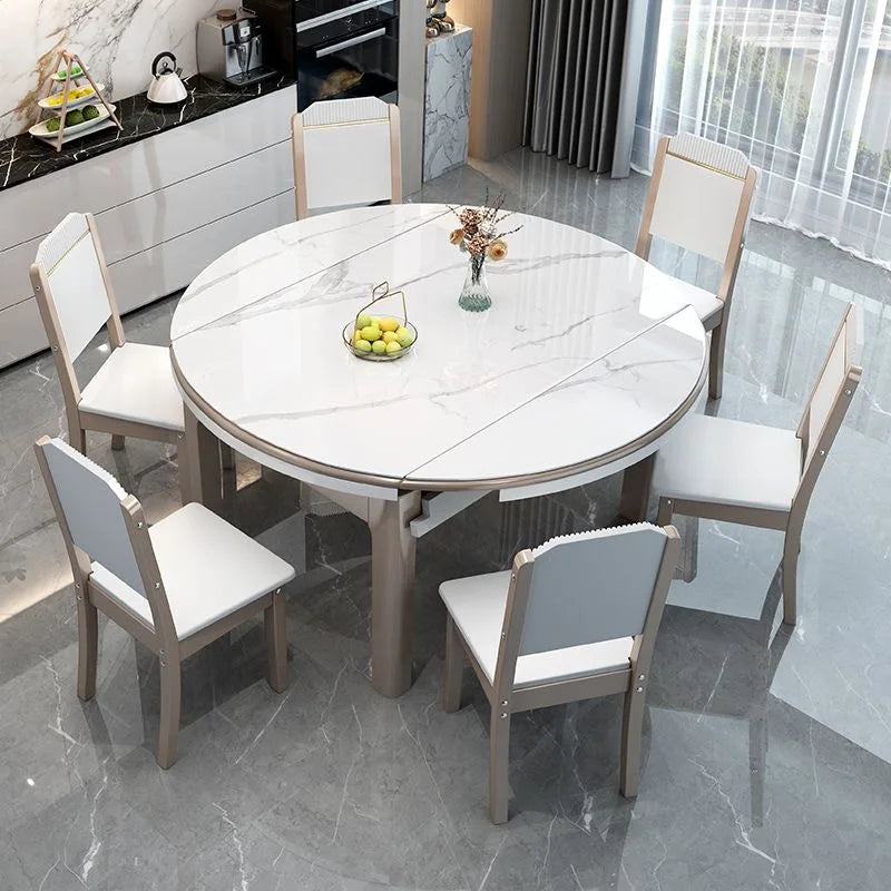 EXTORA™ Extendable Round Marble Dining Set