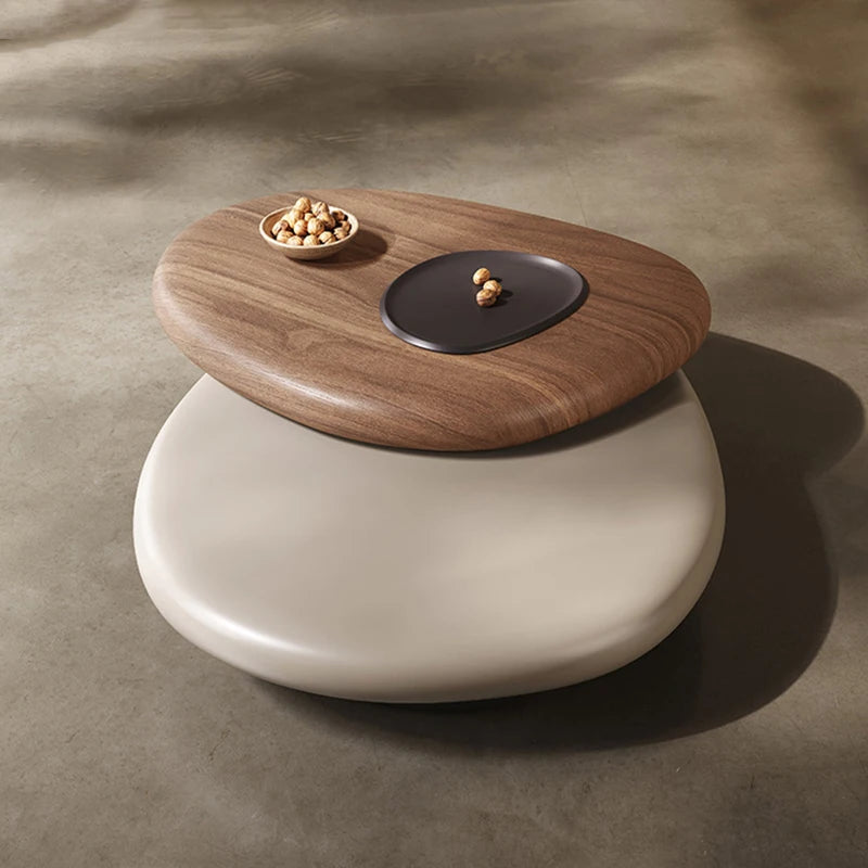 EMBERA™ Rotatable Designer Coffee Table | Sculptural Irregular Wood Centerpiece by PurelyhomeDeco