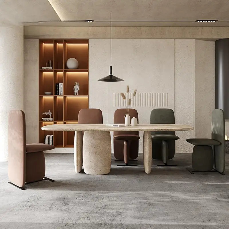 AURELIA SOLÉ™ Italian Minimalist Yellow Travertine Dining Table | Nordic Fusion Luxury