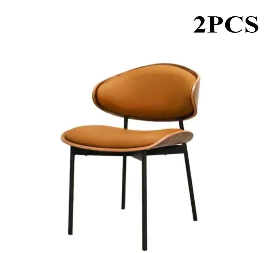 Noir Valencia™ – Genuine Leather Mid-Century Dining Chair by PurelyhomeDeco