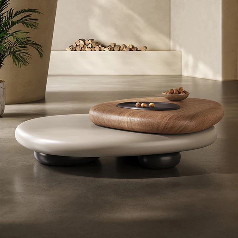 EMBERA™ Rotatable Designer Coffee Table | Sculptural Irregular Wood Centerpiece by PurelyhomeDeco