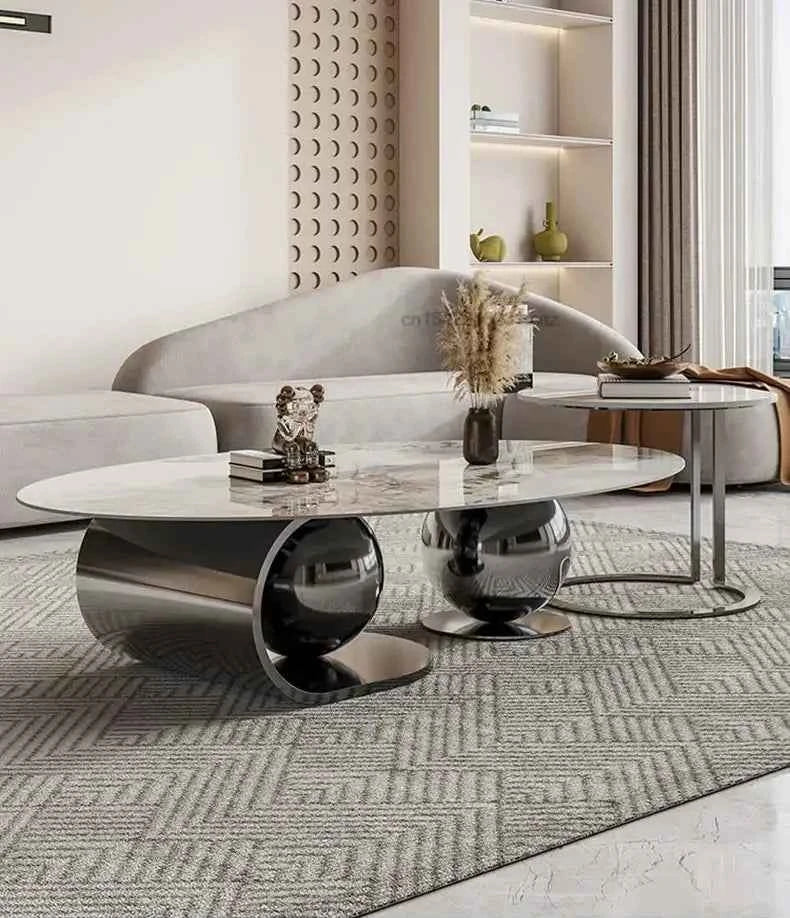 Alba Scultura™ – Designer Irregular White Marble Coffee Table by PurelyhomeDeco