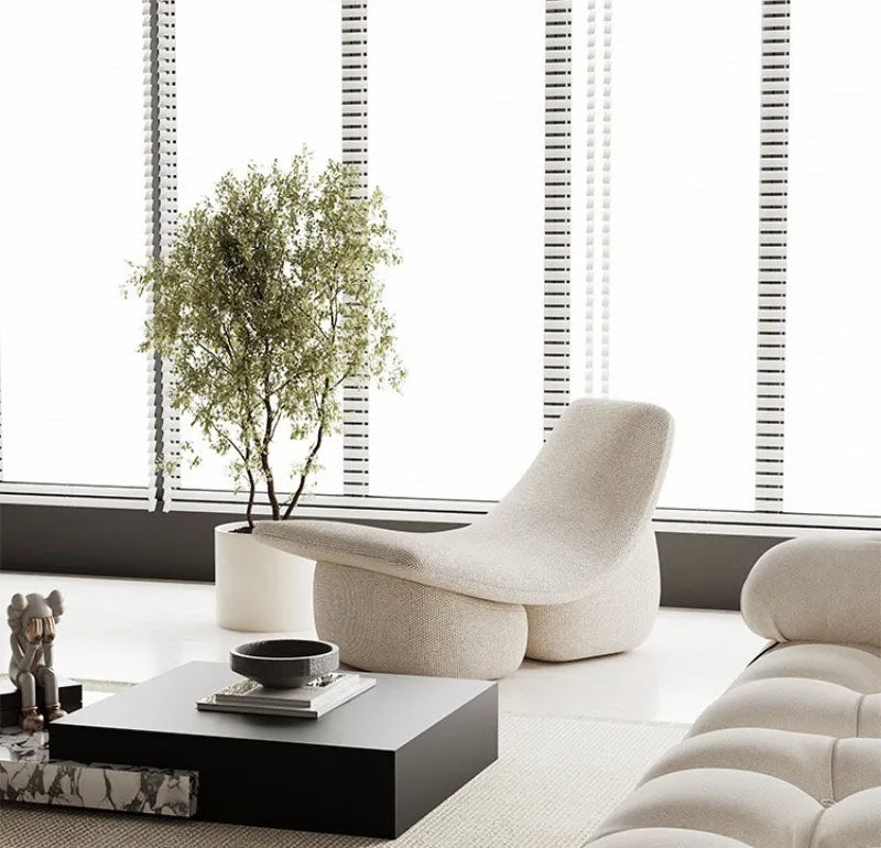 ARCYN™ Modern Arc Sofa | Sculptural Single Fabric Lounge Chair by PurelyhomeDeco