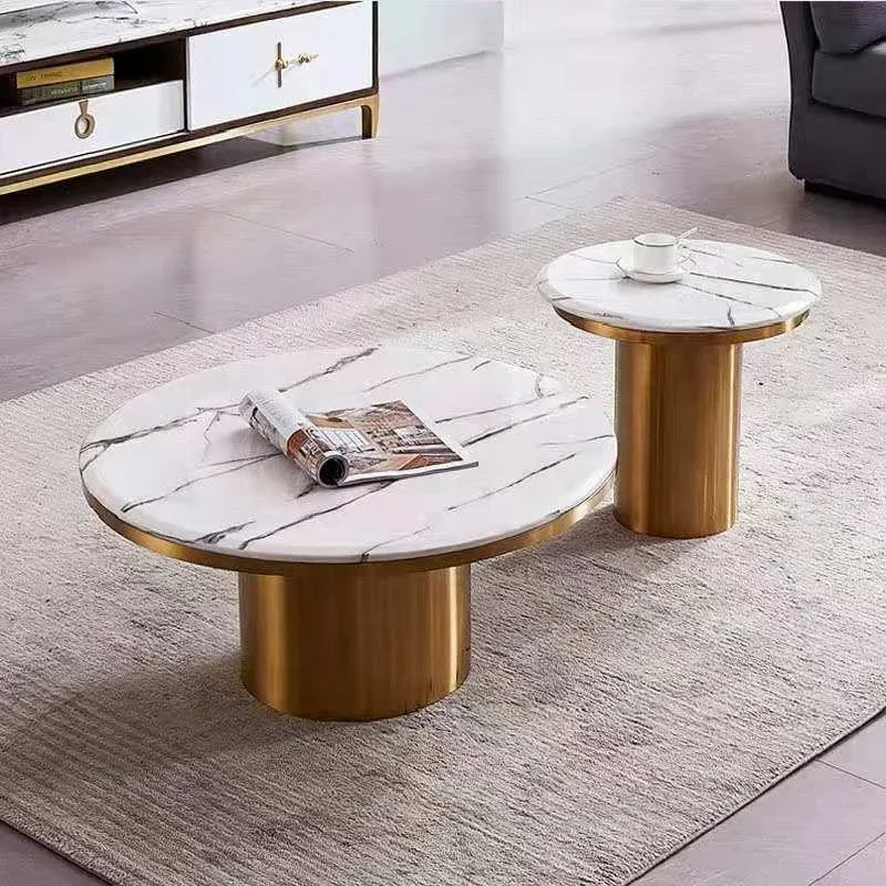 THE GOLDEN CONSTELLATION — 2-Piece Marble Table Set by PurelyhomeDeco