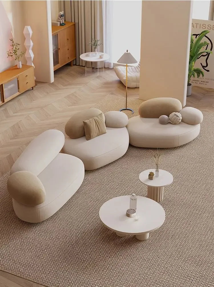 SERÉA™ Cobblestone Curve Sofa | Modern Light Luxury Living Seat