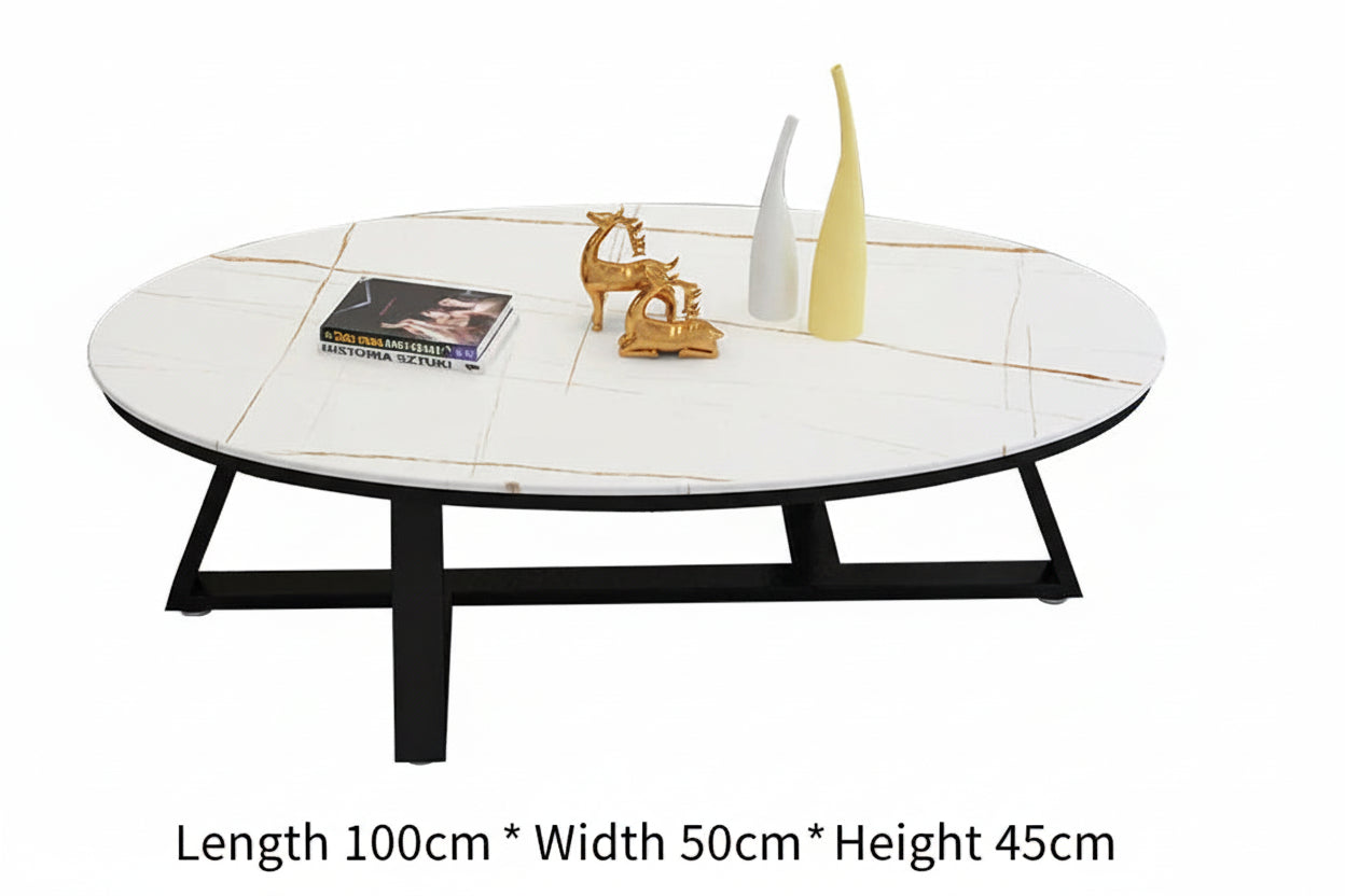 Verona™ Oval Marble Coffee Table – Modern Luxury Living Room Table by PurelyhomeDeco