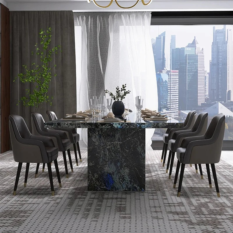 AZURÉA™ Blue Jadeite Marble Dining Set (10-Seater)