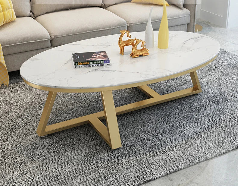 Verona™ Oval Marble Coffee Table – Modern Luxury Living Room Table by PurelyhomeDeco