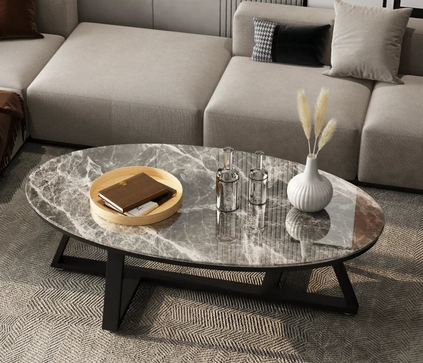 Verona™ Oval Marble Coffee Table – Modern Luxury Living Room Table by PurelyhomeDeco