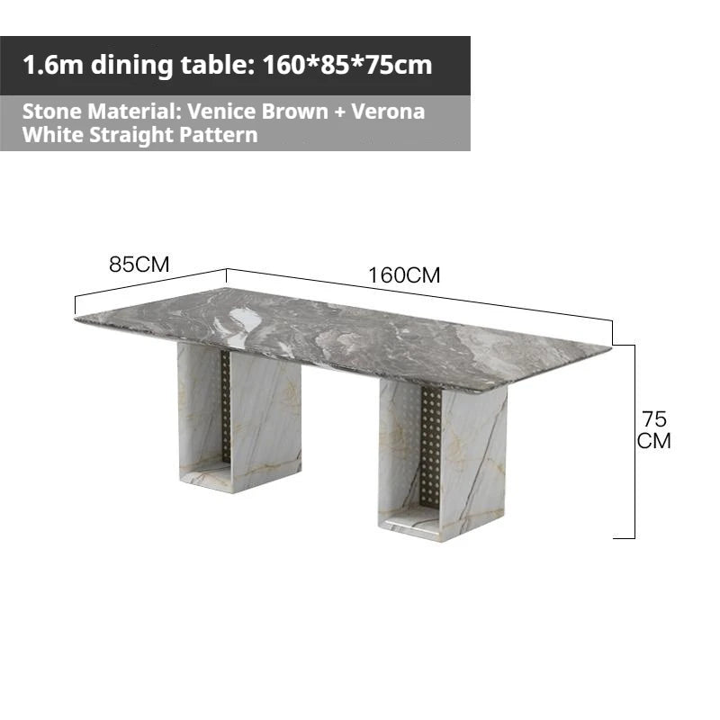 BRAVON™ Venetian Brown Wabi-Stone Dining Set by PurelyhomeDeco