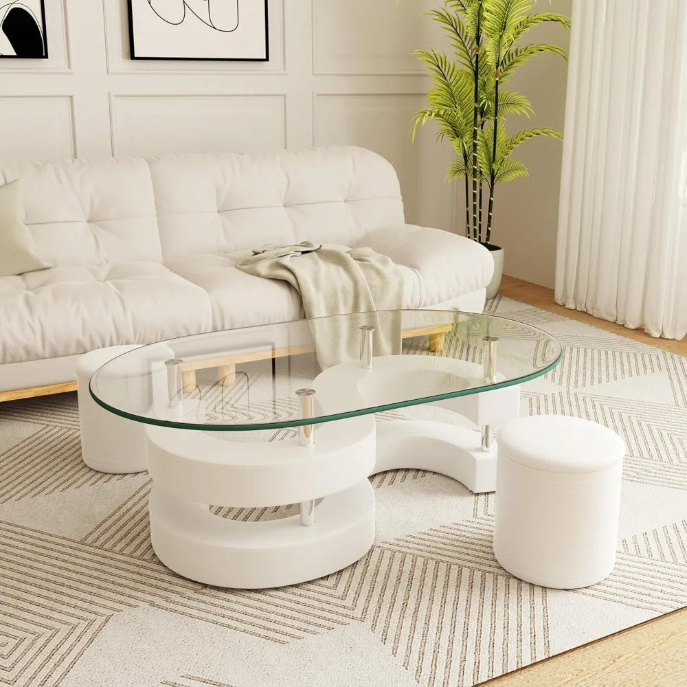 VELOCITY™ Table Trio Modern Nesting Coffee Table Set for Living Room by PurelyhomeDeco